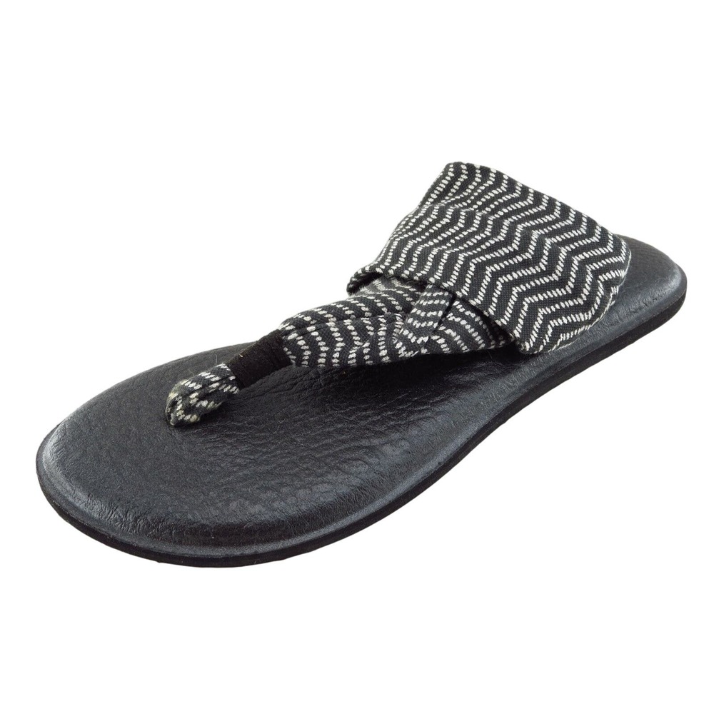 Sanuk Sz 7 M‎ Gray Slingback Fabric Women Sandals